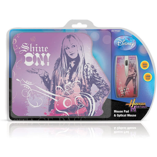 Disney Mouse Pad & Optical mouse Hanna Montana-Wired Mice-DISNEY-brands-world.ca