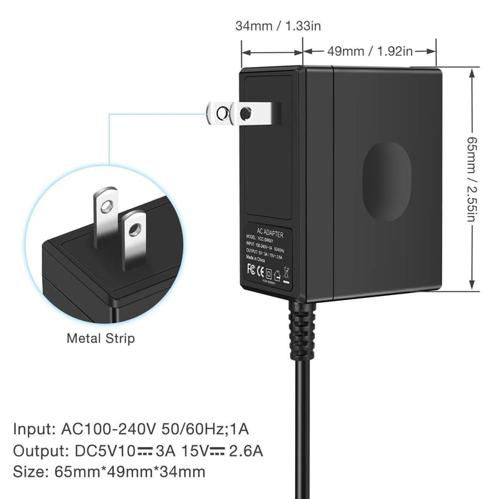 Fast Travel Charging Kit (Nintendo Switch and Switch Lite Support TV Mode) 15V/2.6A-Nintendo Switch Power Cords & Charging Stations-SAMA-brands-world.ca