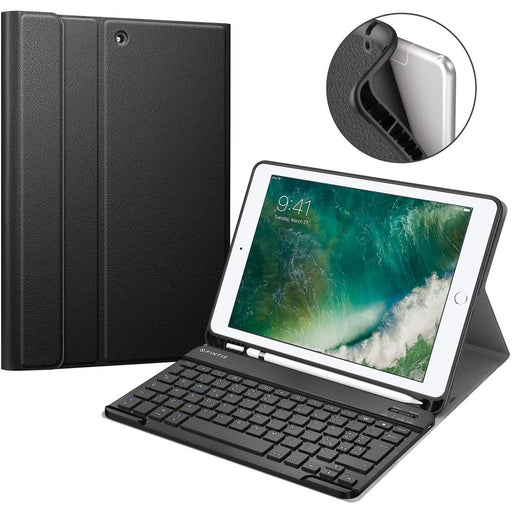 Fintie Keyboard Case for iPad 9.7 2018 with Built-in Pencil Holder, Black-Tablet & iPad Cases-Fintie-brands-world.ca