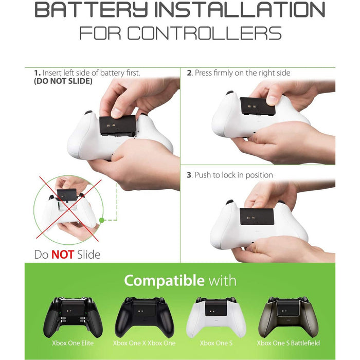 Fosmon Dual Controller Charger Compatible With Xbox One/One X/One S Black-Xbox One Power Supplies & Battery Packs-Fosmon-brands-world.ca