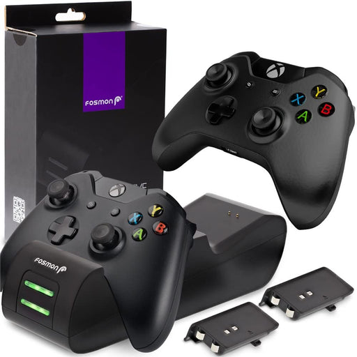 Fosmon Dual Controller Charger Compatible With Xbox One/One X/One S Black-Xbox One Power Supplies & Battery Packs-Fosmon-brands-world.ca