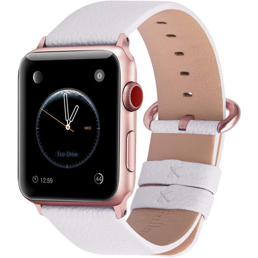 Fullmosa Compatible with Apple Watch Band 42mm/44mm, White + rose pink buckle-Apple Watch Bands & Straps-Fullmosa-brands-world.ca