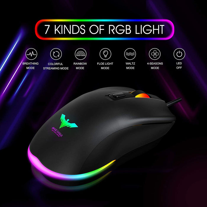 Havit Keyboard Rainbow Backlit Wired Gaming Mouse Combo, LED Black-Keyboard & Mouse Combos-Havit-brands-world.ca