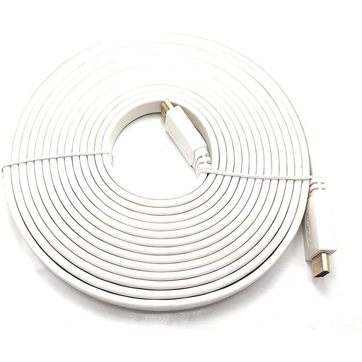 High Speed Flat HDMI To HDMI Cable 5m White-HDMI Cables-V-MAX-brands-world.ca