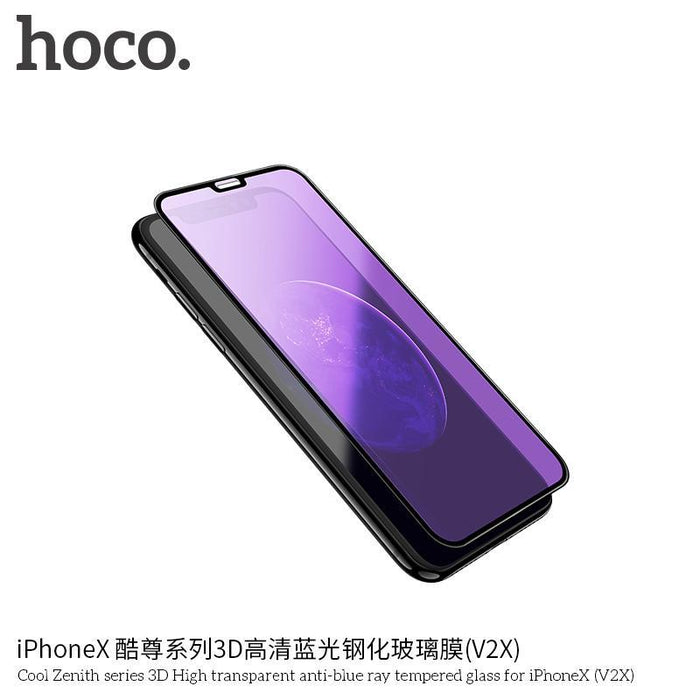 HOCO Cool Zenith series 3D High transparent anti-blue ray tempered glass for iPHONE X,(V2X)-iPhone X-XS Screen Protectors-HOCO-brands-world.ca