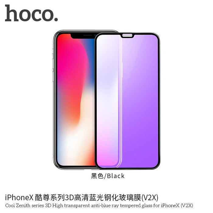 HOCO Cool Zenith series 3D High transparent anti-blue ray tempered glass for iPHONE X,(V2X)-iPhone X-XS Screen Protectors-HOCO-brands-world.ca