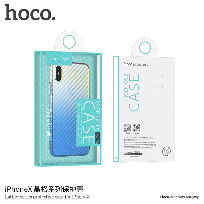 HOCO Lattice series protective case for iPHONE X white Blue-iPhone X XS Cases-HOCO-brands-world.ca