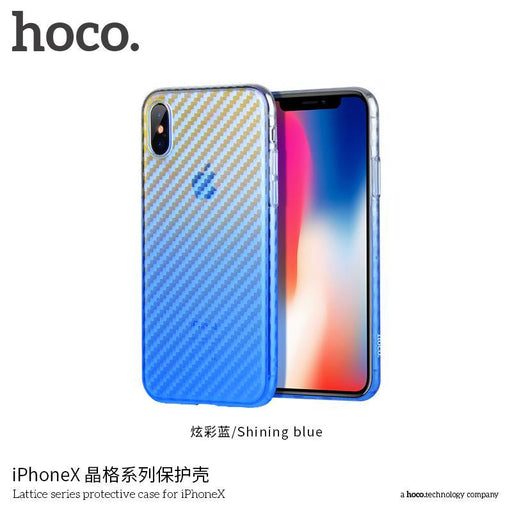 HOCO Lattice series protective case for iPHONE X white Blue-iPhone X XS Cases-HOCO-brands-world.ca