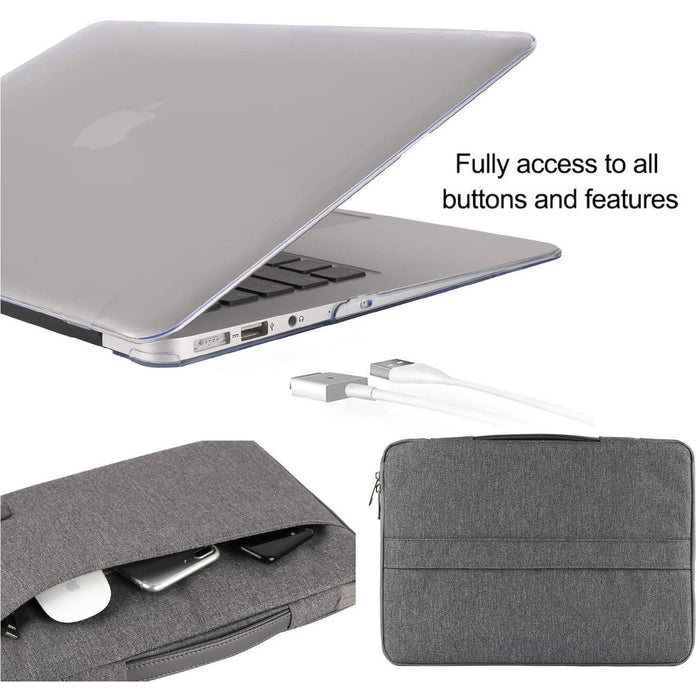 iCasso MacBook Air 13 Inch Case 2010-2017 13 - Model A1369/A1466, Clear-MacBook Cases-iCasso-brands-world.ca