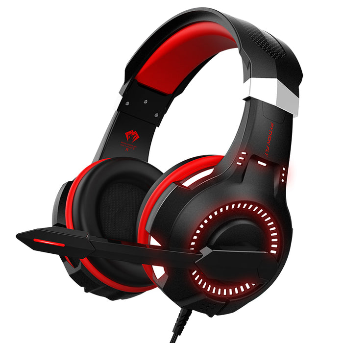 G2000Max Gaming Headset RGB LED Mic Headphones for PC Laptop PS4 Pro Xbox One S X -Red