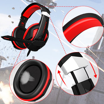 Gaming Headset G2000MIX -7.1 Surround-Mic LED for PS, Xbox One 360 PC Red