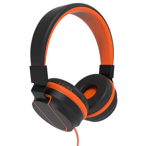 Kid Wired Headphones with Microphone Orange , Volume Limited 85dB for School Online Course-Over-Ear Headphones-SAMA-brands-world.ca
