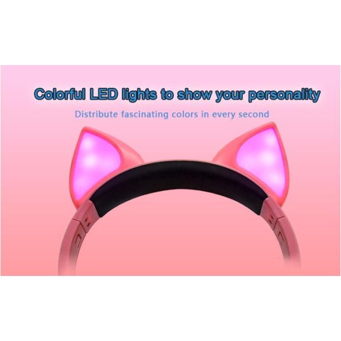 Kids wired Headset dance party cute cat ear fox with led light-Kids Headphones-SAMA-brands-world.ca