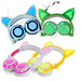 Kids Wireless/ Wired rechargeable Headphones with Cat Ear On-Ear Foldable LED-Kids Headphones-SAMA-brands-world.ca