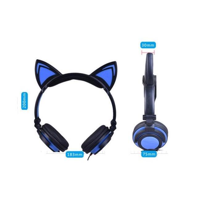 Kids Wireless/ Wired rechargeable Headphones with Cat Ear On-Ear Foldable LED-Kids Headphones-SAMA-brands-world.ca