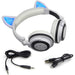 Kids Wireless/ Wired rechargeable Headphones with Cat Ear On-Ear Foldable LED-Kids Headphones-SAMA-brands-world.ca