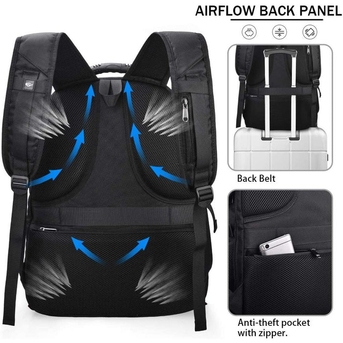 Laptop Backpack 17.3 Inch Waterproof Business Travel Backpacks Large Black-Backpacks-NUBILY-brands-world.ca