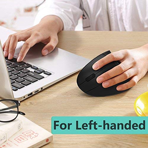 Left Handed Mouse, Lekvey 2.4G Wireless Hand Ergonomic Vertical Mouse...-Wireless Mice-LEKVEY-brands-world.ca