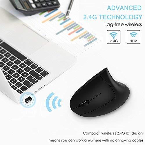 Left Handed Mouse, Lekvey 2.4G Wireless Hand Ergonomic Vertical Mouse...-Wireless Mice-LEKVEY-brands-world.ca