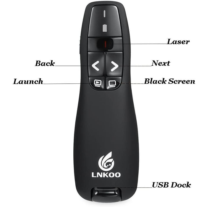 LNKOO RF 2.4GHz Wireless USB PowerPoint PPT Presenter Presentation Remote...-Wireless Remote Presenters-LNKOO-brands-world.ca