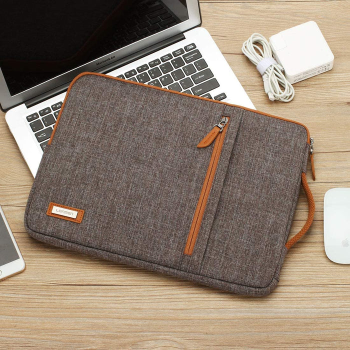 LONMEN 10.1 Inch Laptop Sleeve Case Water-Resistant 9.7-10.5 Inch, Brown-Laptop Sleeves-LONMEN-brands-world.ca