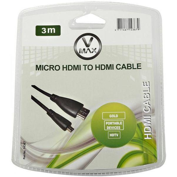 MICRO HDMI TO HDMI CABLE 3M-HDMI Cables-V-MAX-brands-world.ca