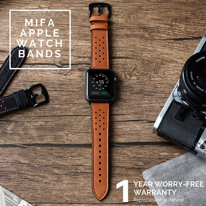 Mifa Compatible w/Apple Watch Band 5 4 44mm 42mm 40mm 38mm / 38mm, Brown-Apple Watch Bands & Straps-MODERN IDEAS-brands-world.ca