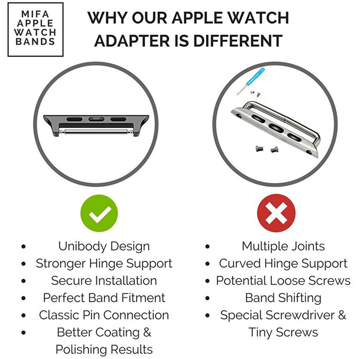 Mifa Compatible w/Apple Watch Band 5 4 44mm 42mm 40mm 38mm / 38mm, Brown-Apple Watch Bands & Straps-MODERN IDEAS-brands-world.ca