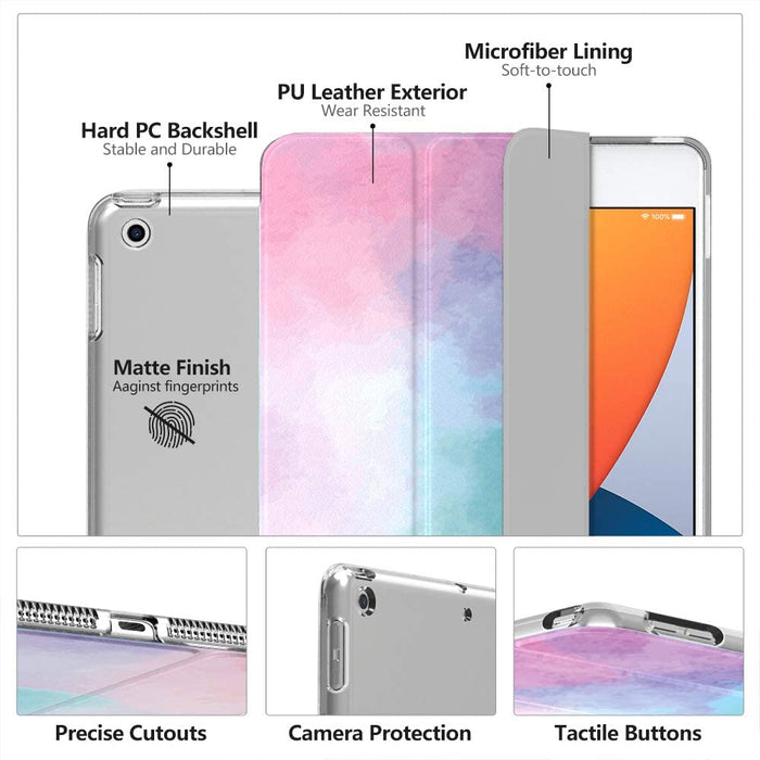 MoKo Case Fit New iPad 8th Gen 2020 / 7th Generation 2019, Water Color-Tablet & iPad Cases-MoKo-brands-world.ca