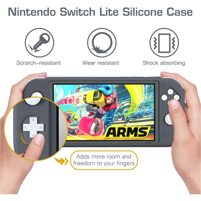 MoKo Case for Nintendo Switch Lite, Silicone Protective Rubber Cover, Gray-Nintendo Switch Skins, Faceplates & Cases-MoKo-brands-world.ca