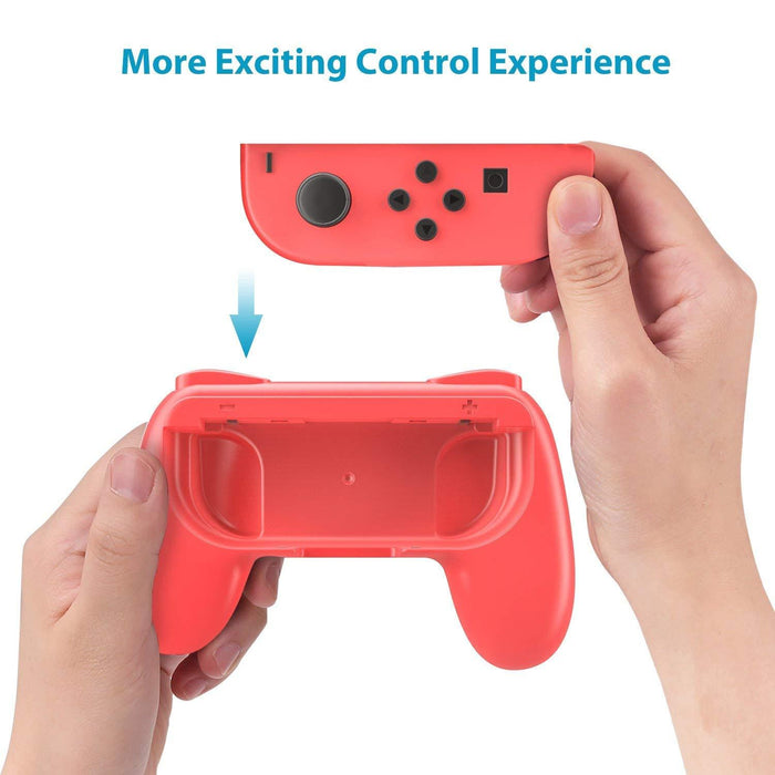 MoKo Grip for Nintendo Switch Joy-Con, 2-Pack [Ergonomic Design] Red & Blue-Nintendo Switch Miscellaneous-MoKo-brands-world.ca