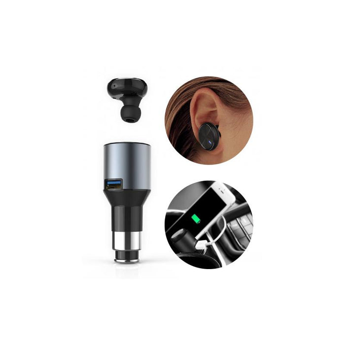 Mono Bluetooth Headset Earphone and USB Car Charger-Bluetooth Headsets-V-MAX-brands-world.ca