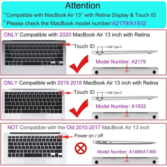 MOSISO MacBook Air 13 inch Case 2020 2019 2018 Release A2337 M1 A2179 Black-MacBook Cases-MOSISO-brands-world.ca