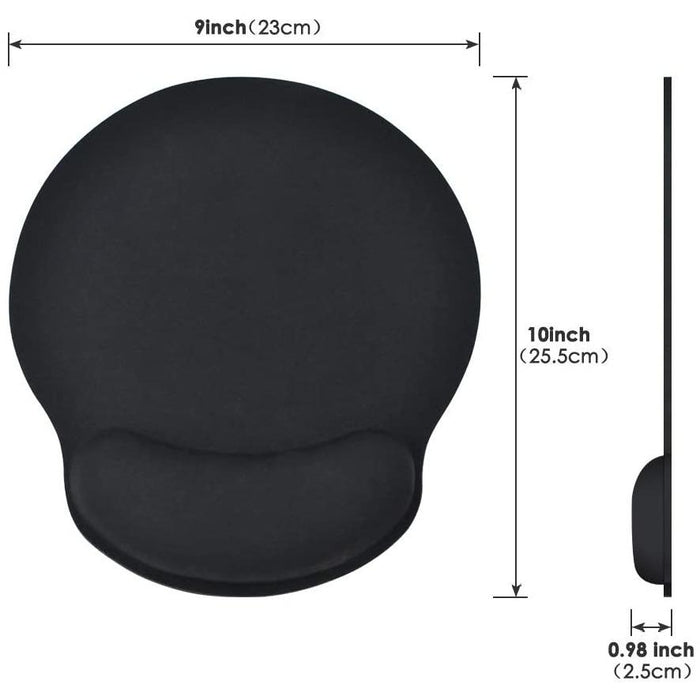 Mouse Pad, KATUMO Ergonomic Design Memory Foam Pad Wrist Rest Black x1-Mouse & Wrist Pads-KATUMO-brands-world.ca