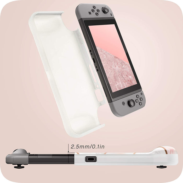 Mumba Protective Case for Nintendo Switch, [Girl Power] Soft TPU Case, Marble-Nintendo Switch Skins, Faceplates & Cases-Mumba-brands-world.ca
