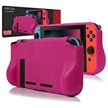 Orzly Comfort Grip Case for Nintendo PINK Switch-Nintendo Switch Skins, Faceplates & Cases-Orzly-brands-world.ca