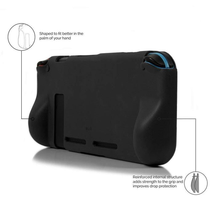 Orzly Comfort Grip Case for SMOKEY SLATE Nintendo Switch-Nintendo Switch Skins, Faceplates & Cases-Orzly-brands-world.ca