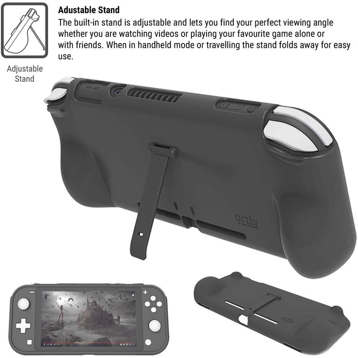 Orzly Grip Case for Nintendo Switch Lite – with Comfort Padded Hand Grey-Nintendo Switch Skins, Faceplates & Cases-Orzly-brands-world.ca