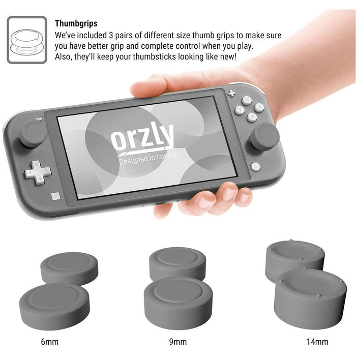 Orzly Grip Case for Nintendo Switch Lite – with Comfort Padded Hand Grey-Nintendo Switch Skins, Faceplates & Cases-Orzly-brands-world.ca