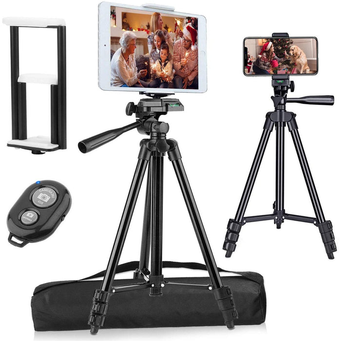 PEYOU Compatible for iPhone iPad Tripod, 50" Aluminum Camera Tablet Phone...-Tripods-SAMA-brands-world.ca