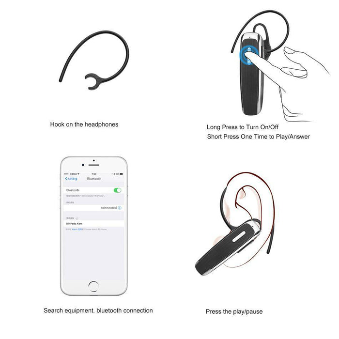 Portable In-Ear Smart Telephone Hand Free Earphone Wireless Headset Earphones with Mic-Bluetooth Headsets-SAMA-brands-world.ca