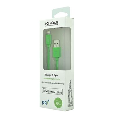 PQI i-Cable Flat 20 Green Lightning Cable-iPhone Chargers & Cables-PQI-brands-world.ca