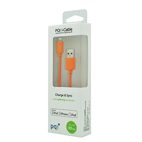 PQI i-Cable Orange charge & Sync with Lightning connector 90 cm-iPhone Chargers & Cables-PQI-brands-world.ca