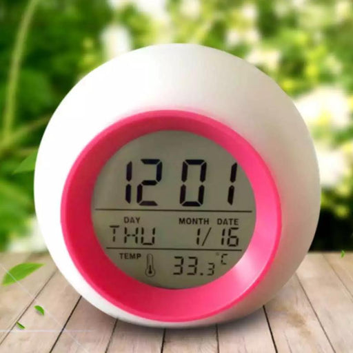 Red Rose Alarm Clock for Kids , 7 Color Changing Night Light, Snooze Touch Control Temperature-Kids Alarm Clocks-SAMA-brands-world.ca