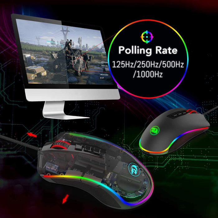 Redragon M711 Cobra Gaming Mouse with 16.8 Million RGB Color Backlit,-Gaming Mice-Redragon-brands-world.ca