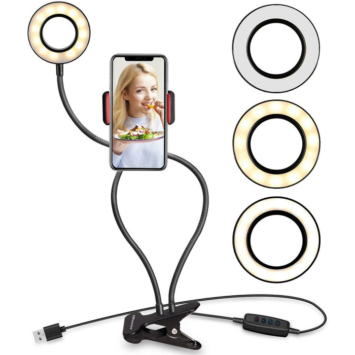 Ring Light with Cell Phone Holder Stand for Live Stream/Makeup,-Selfie Ring Lights-SAMA-brands-world.ca