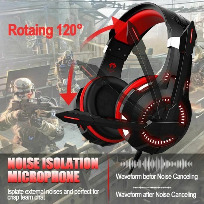 G2000Max Gaming Headset RGB LED Mic Headphones for PC Laptop PS4 Pro Xbox One S X -Blue