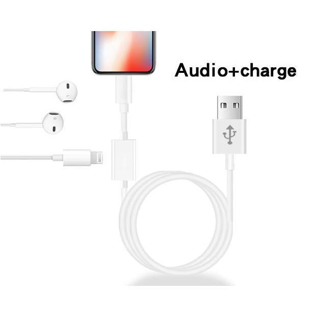 SA-GW282 Audio Splitter Cable Phone Charging Adapter 2 in 1 USB 1M-iPhone Chargers & Cables-SAMA-brands-world.ca