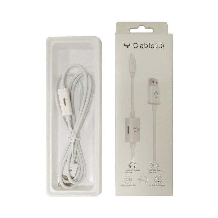 SA-GW282 Audio Splitter Cable Phone Charging Adapter 2 in 1 USB 1M-iPhone Chargers & Cables-SAMA-brands-world.ca