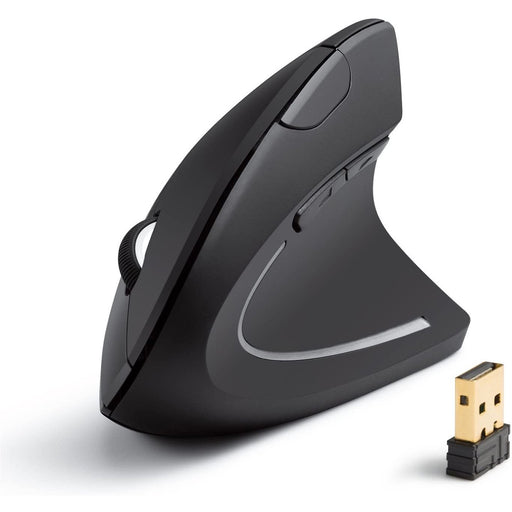 SAMA 2.4G Wireless Vertical Ergonomic Optical Mouse, 800 / 1200 /1600 DPI, 5 Buttons for Laptop, Desktop, PC, Macbook - Black-Wireless Mice-SAMA-brands-world.ca